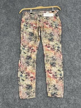 Gang Jeans Womens Size 00 Floral Green Pants W:24 Denim Skinny Tie Dye N45